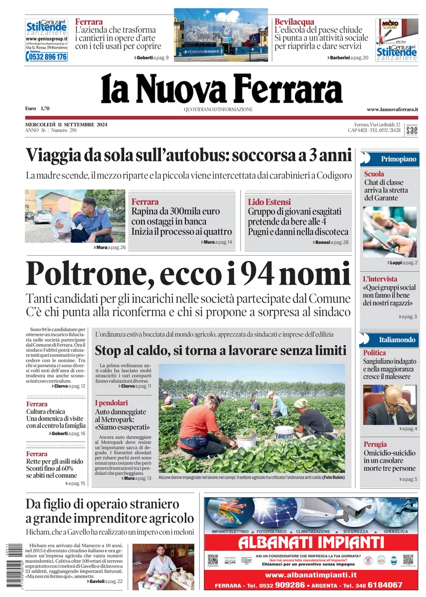 Prima-pagina-nuova ferrara-oggi-edizione-del-2024-09-11